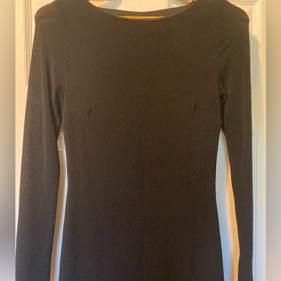 Black shimmer midi dress - Picture 3 of 4